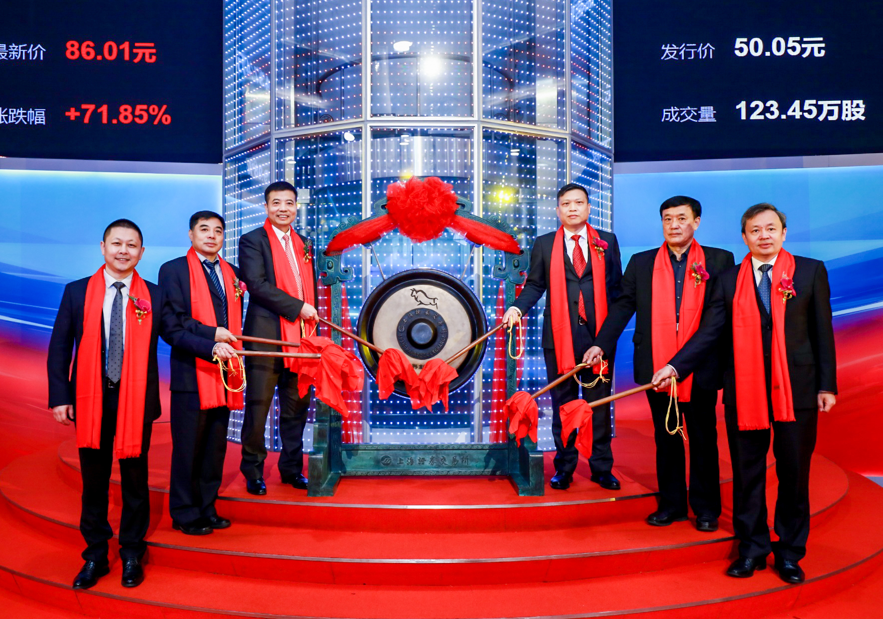 ▲ 品茗股份科創板股票交易鳴鑼開市